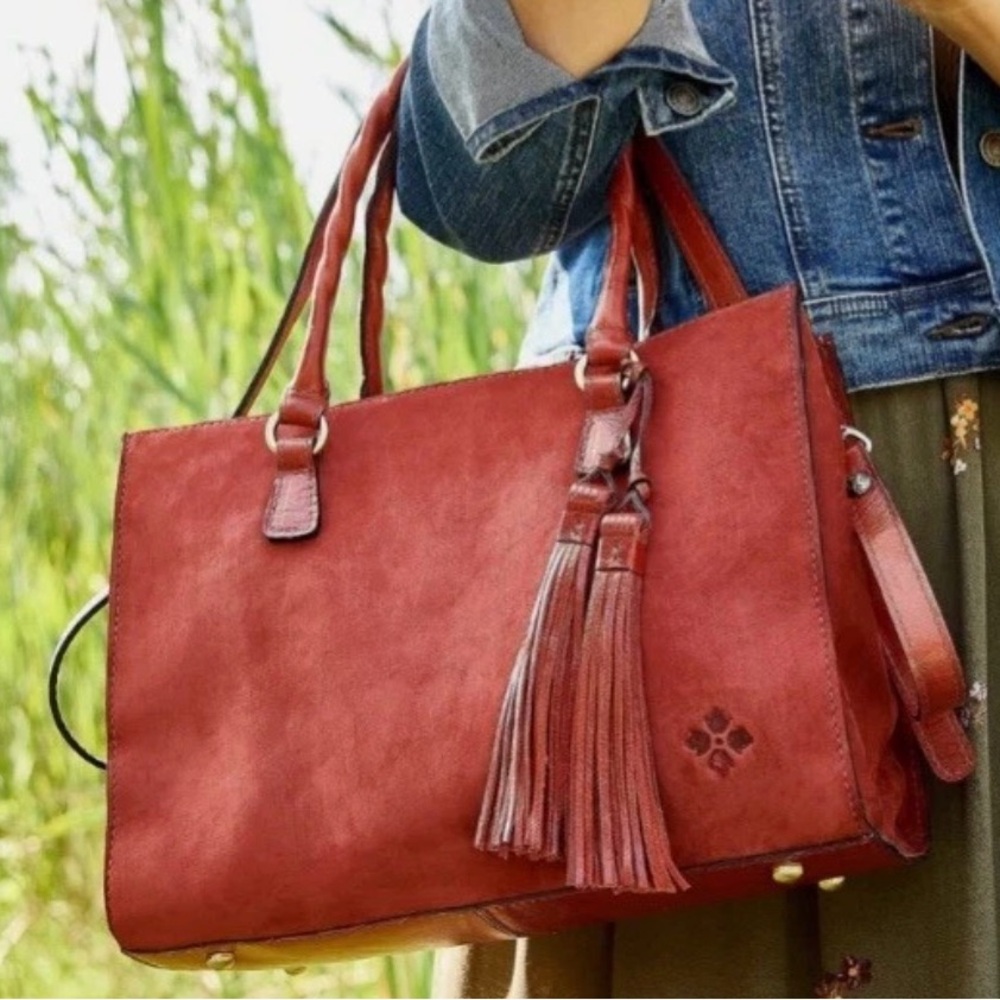 Patricia Nash Primrose Nubuck Leather Satchel/Tote Bag. New w/ Tags & Dust Cover
